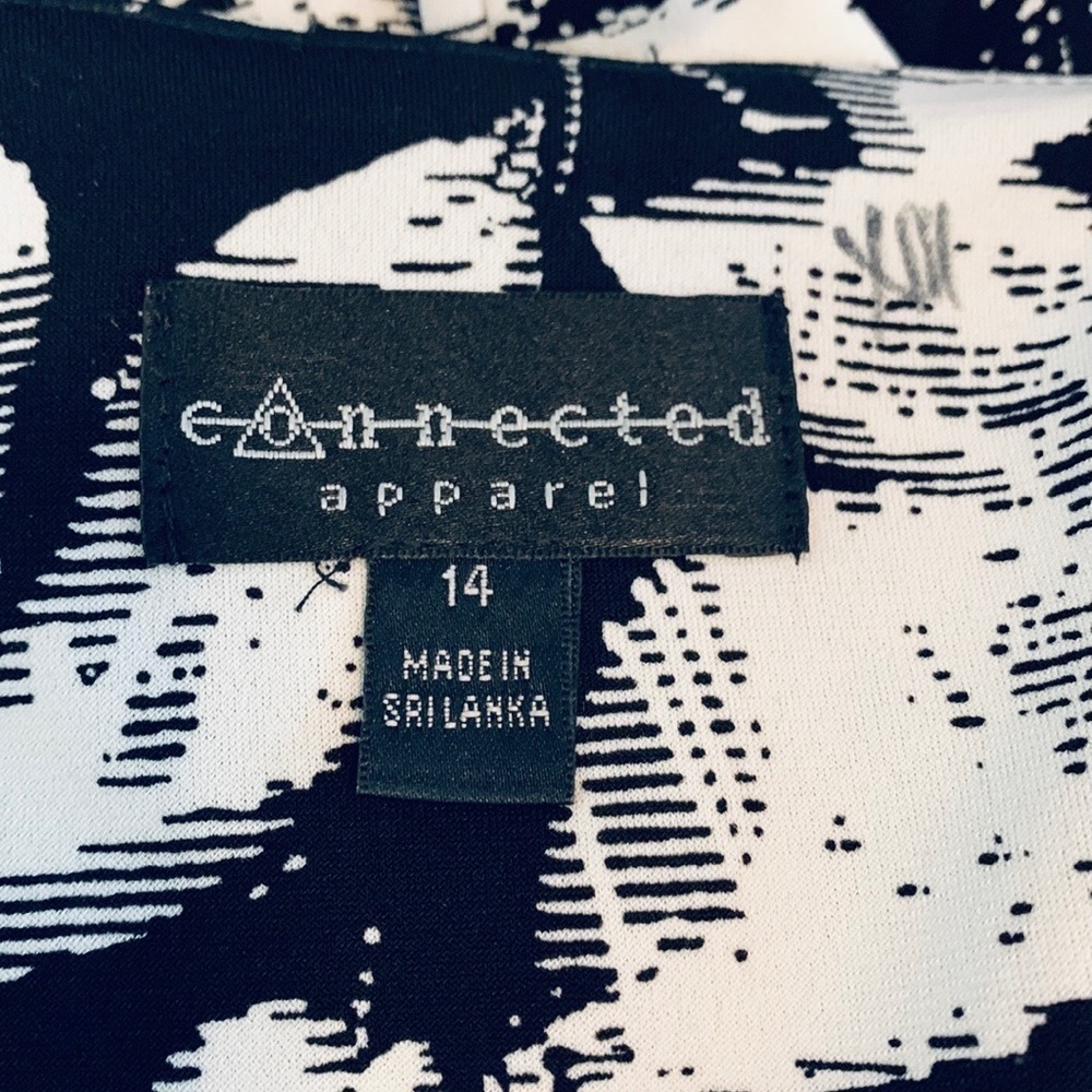 Connected Apparel Dress, Size 14, Black & White Floral - Picture 3 of 9
